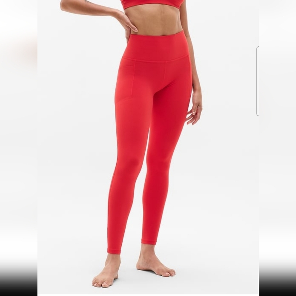 Athleta High-Rise Red Leggings